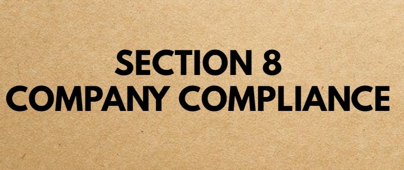 SECTION 8 COMPANY COMPLIANCE